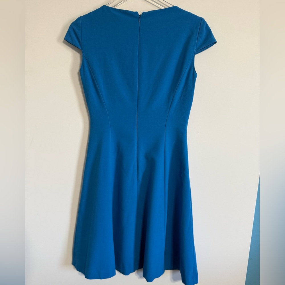 Tahari Arthur S. Levine Blue Cap Sleeve Fit & Flare Dress - Size 2 - Picture 3 of 11
